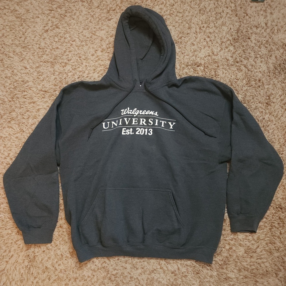 Gildan Hoodie Men XL Charcoal Grey Walgreens University Graphic Pullover